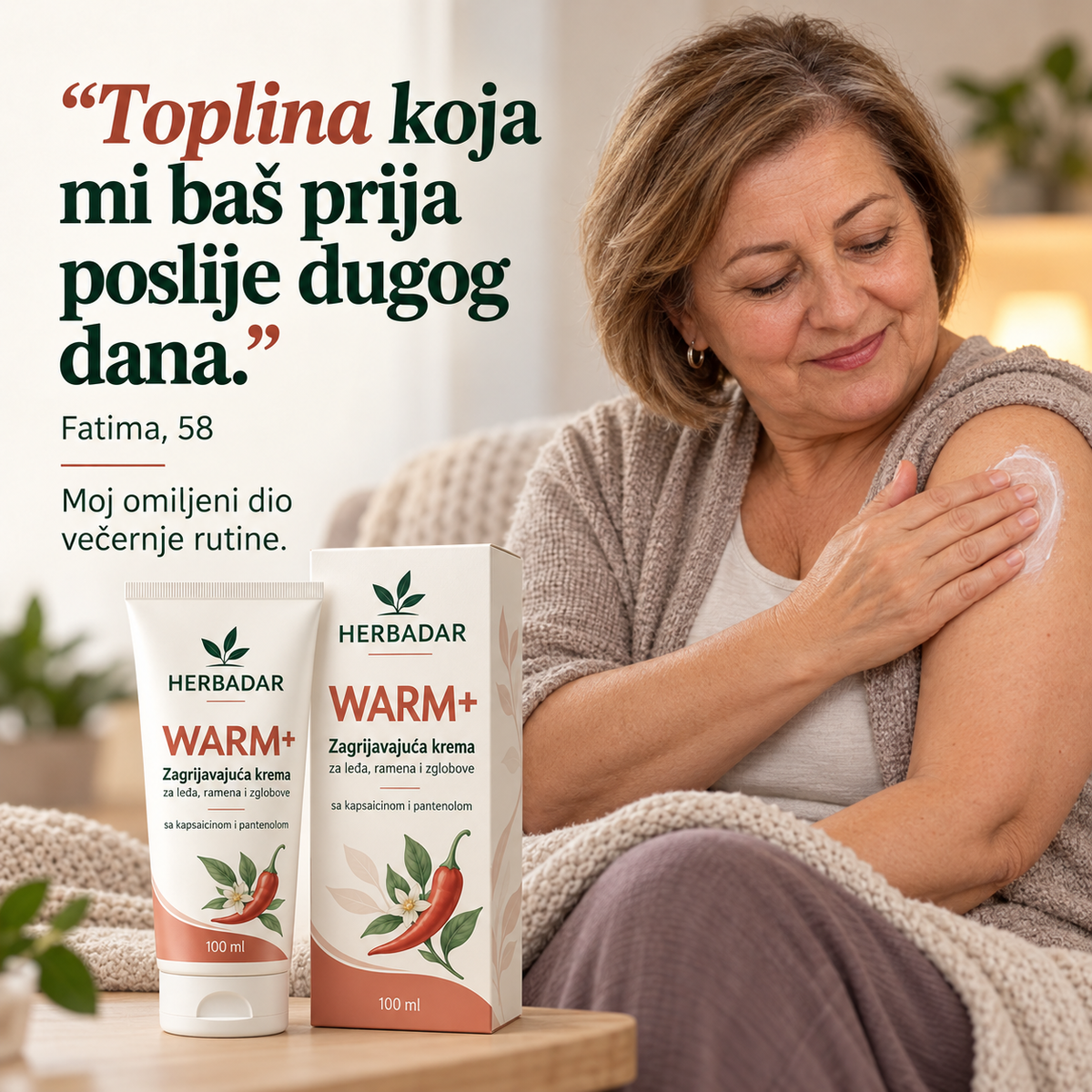 HERBADAR WARM+ – Zagrijavajuća krema za leđa i zglobove
